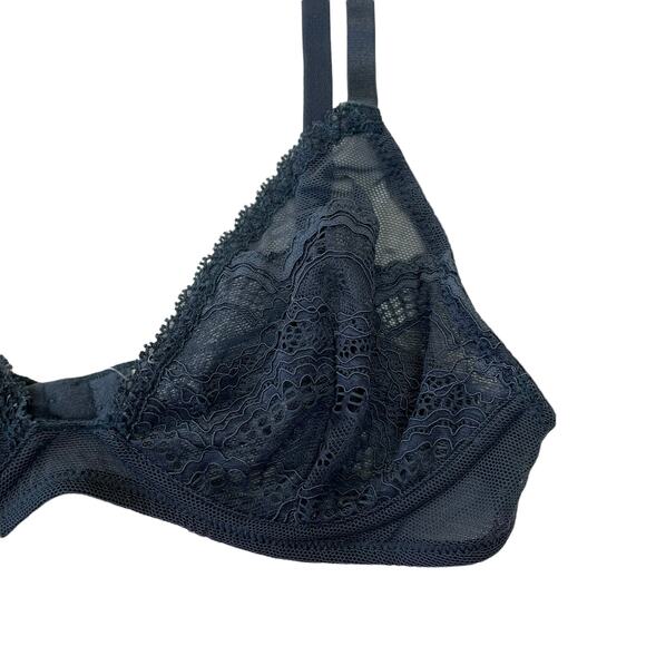 Free People Lace Triangle Bralette 32B Storm Blue NWT Intimates Lingerie - Picture 7 of 7